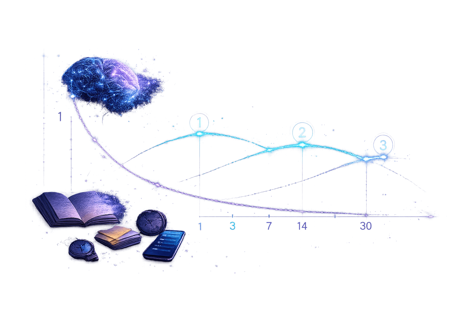 Illustration de la courbe de l'oubli