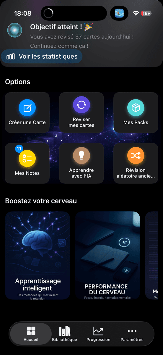 Capture des options Genius Memory